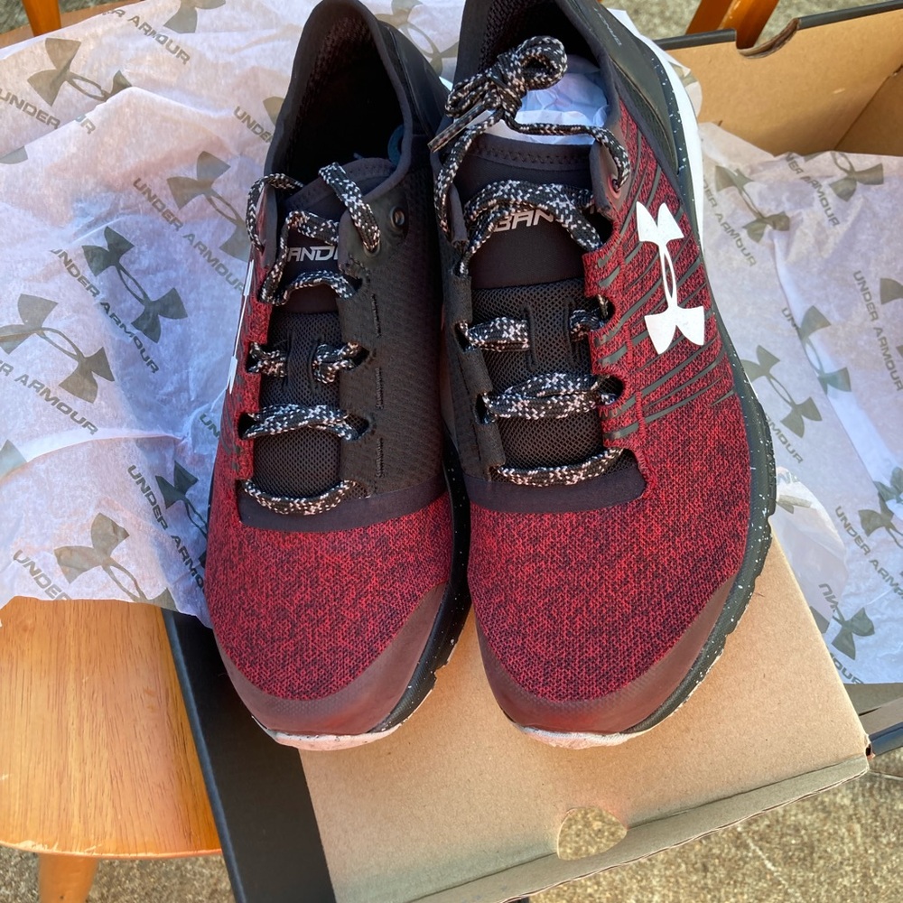 Under Armour Red and Black Sneakers